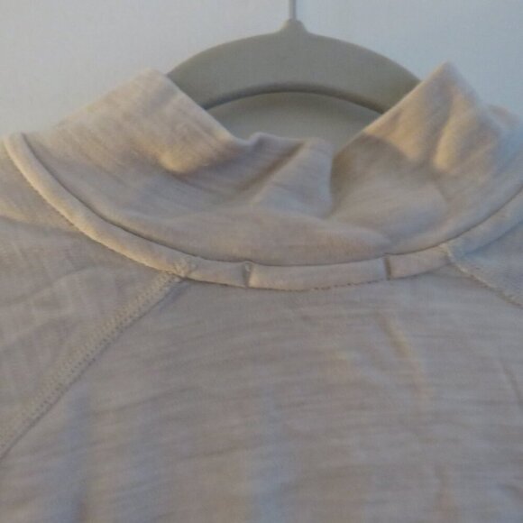 SMARTWOOL Classic Thermal Merino Base Layer 1/4 Zip Top Almond Heather - Size 1X - Picture 11 of 14